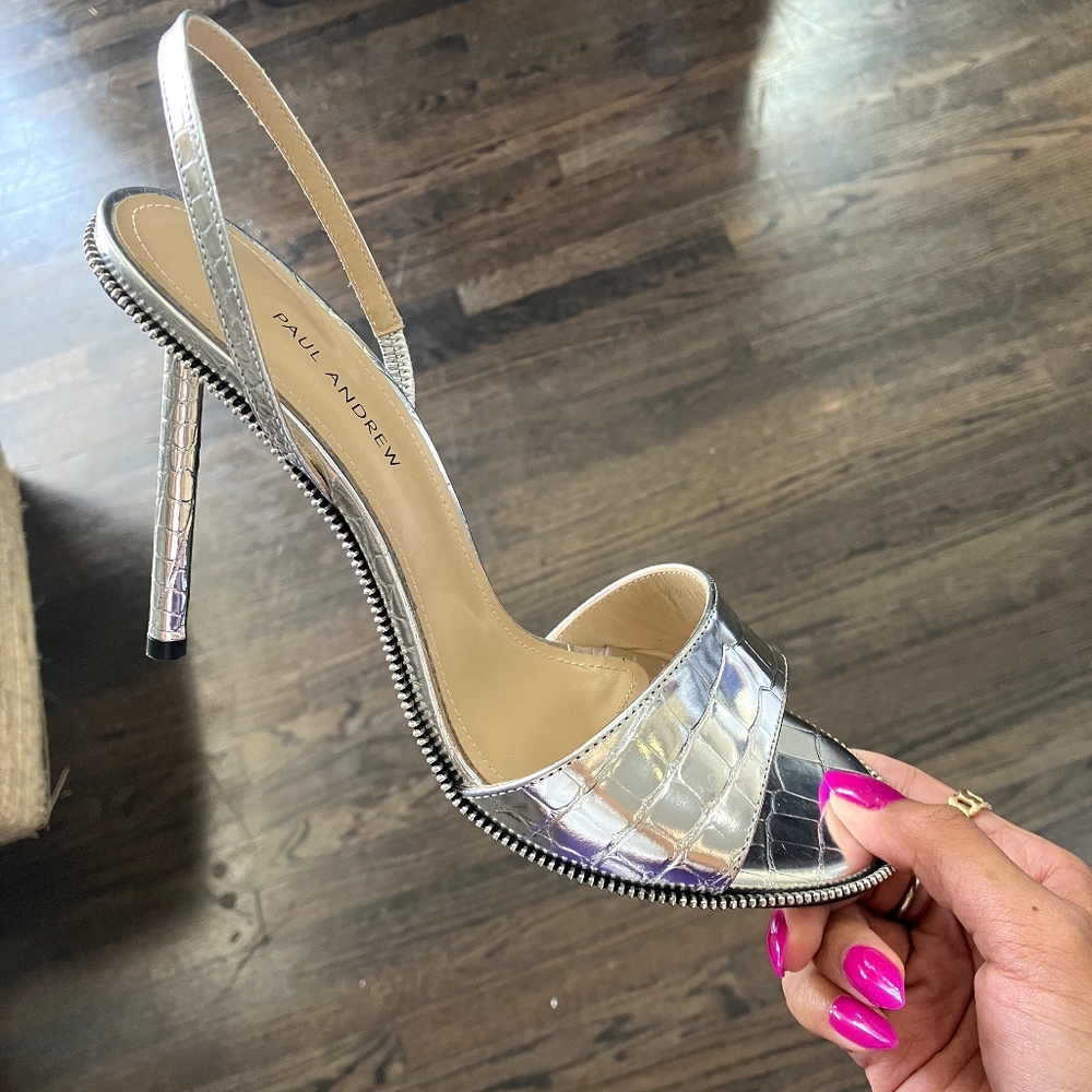 Paul Andrew Silver Women's Heels